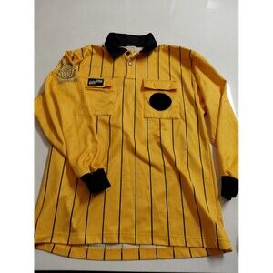Official Sports USSF Soccer Referee Program Jersey Yellow Long Sleeve Medium M
